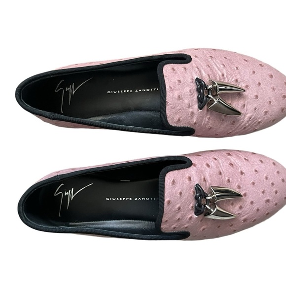 Giuseppe Zanotti Ostrich Textured Leather Slip On Loafer Mauve Sz US 6/ EU36 - Picture 6 of 15